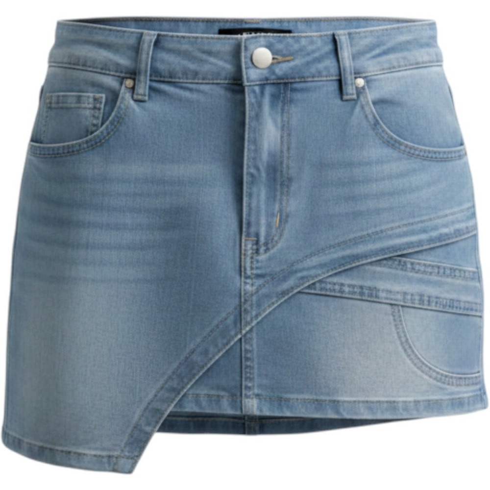 Akira Denim Mini Skirt Womens Large Blue Asymmetrical Streetwear Y2K Urban Edgy